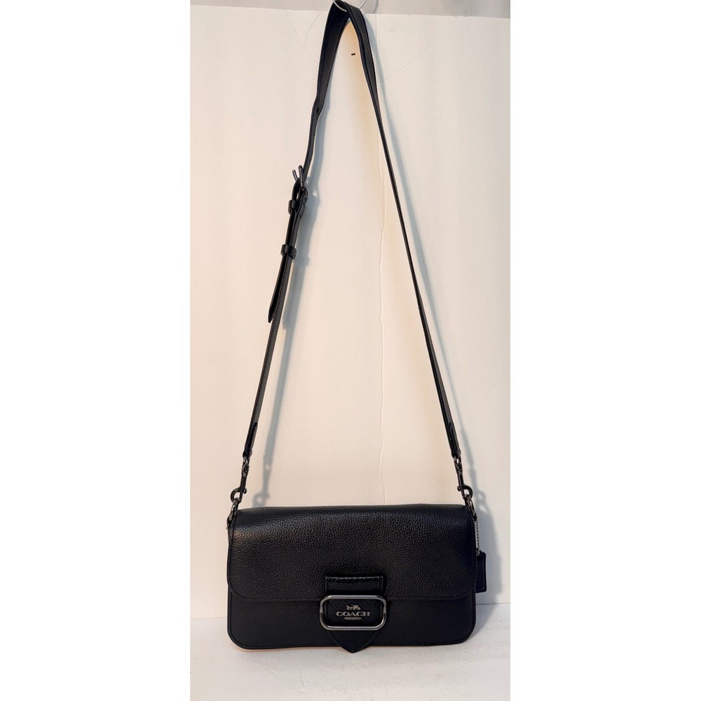 Coach Morgan black pebble leather & snake skin sides UEC CE562 - Picture 3 of 14